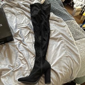thigh high black boots